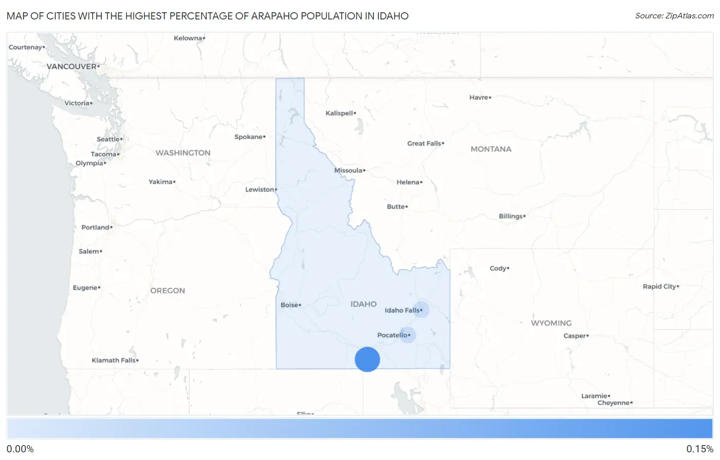 Cities with the Highest Percentage of Arapaho Population in Idaho Map