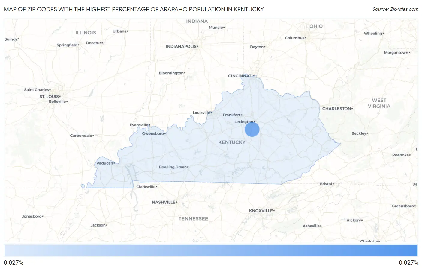 Zip Codes with the Highest Percentage of Arapaho Population in Kentucky Map