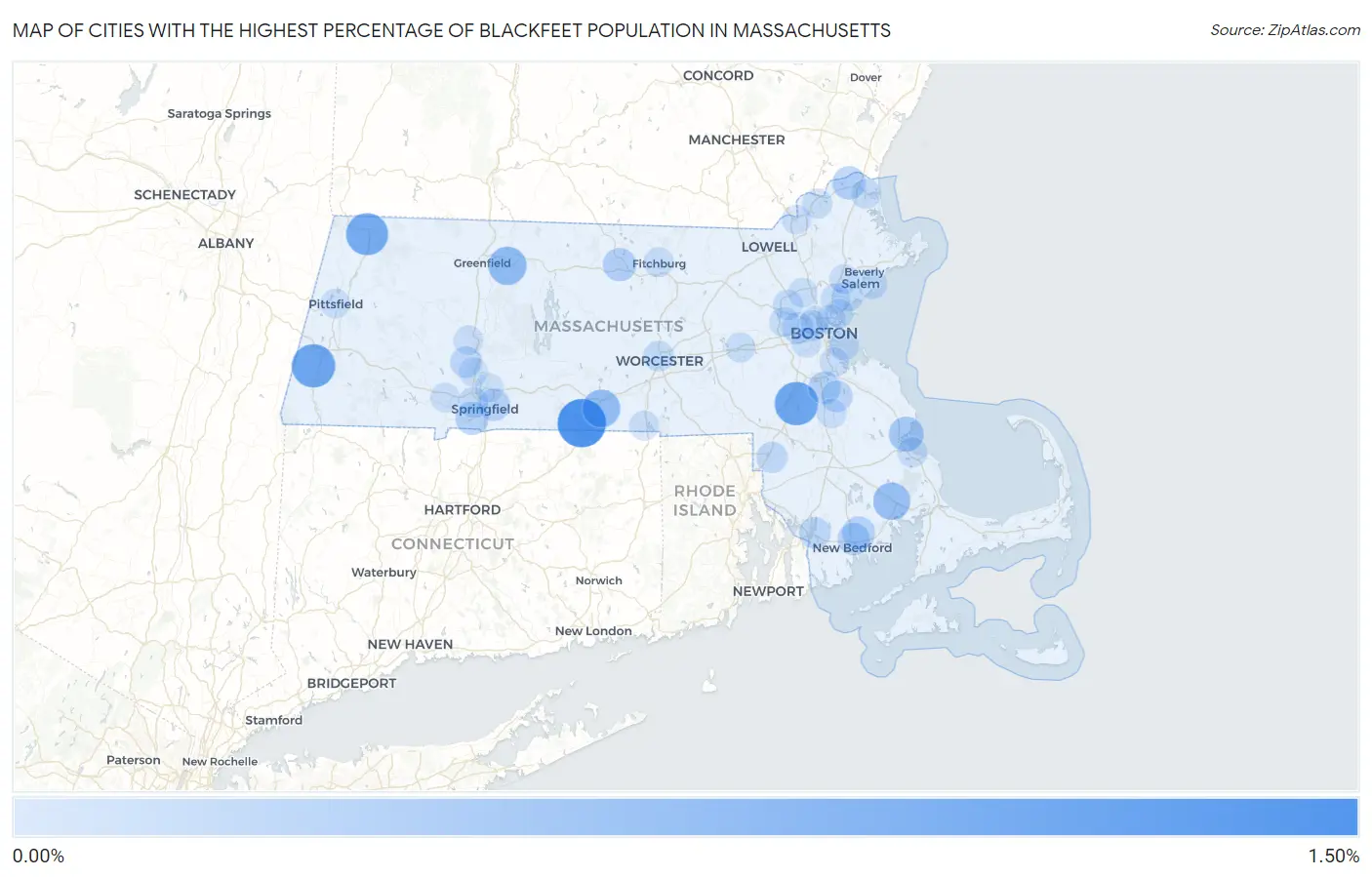 Cities with the Highest Percentage of Blackfeet Population in Massachusetts Map