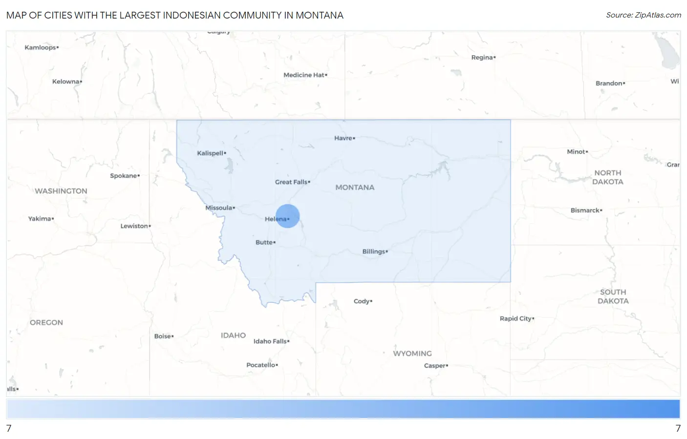 Cities with the Largest Indonesian Community in Montana Map