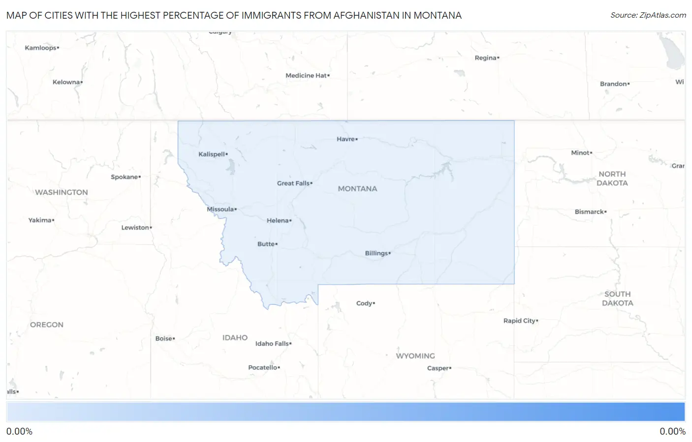 Cities with the Highest Percentage of Immigrants from Afghanistan in Montana Map