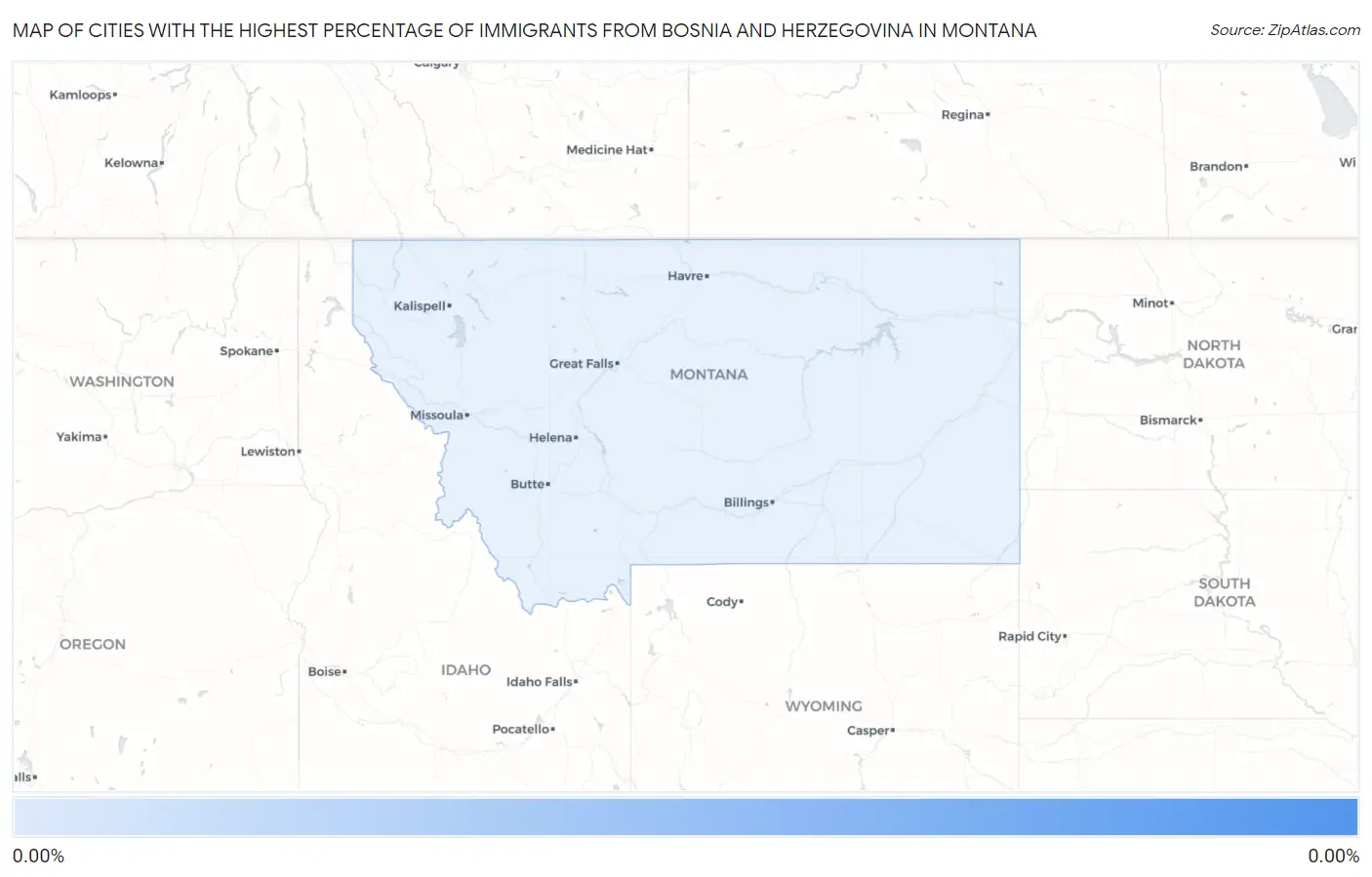 Cities with the Highest Percentage of Immigrants from Bosnia and Herzegovina in Montana Map
