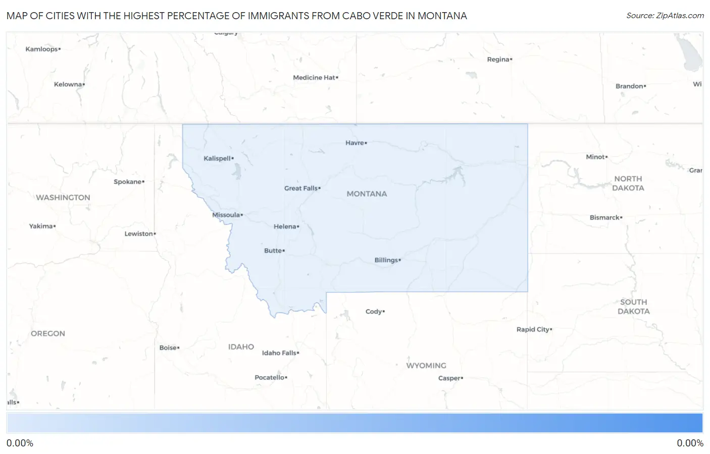 Cities with the Highest Percentage of Immigrants from Cabo Verde in Montana Map