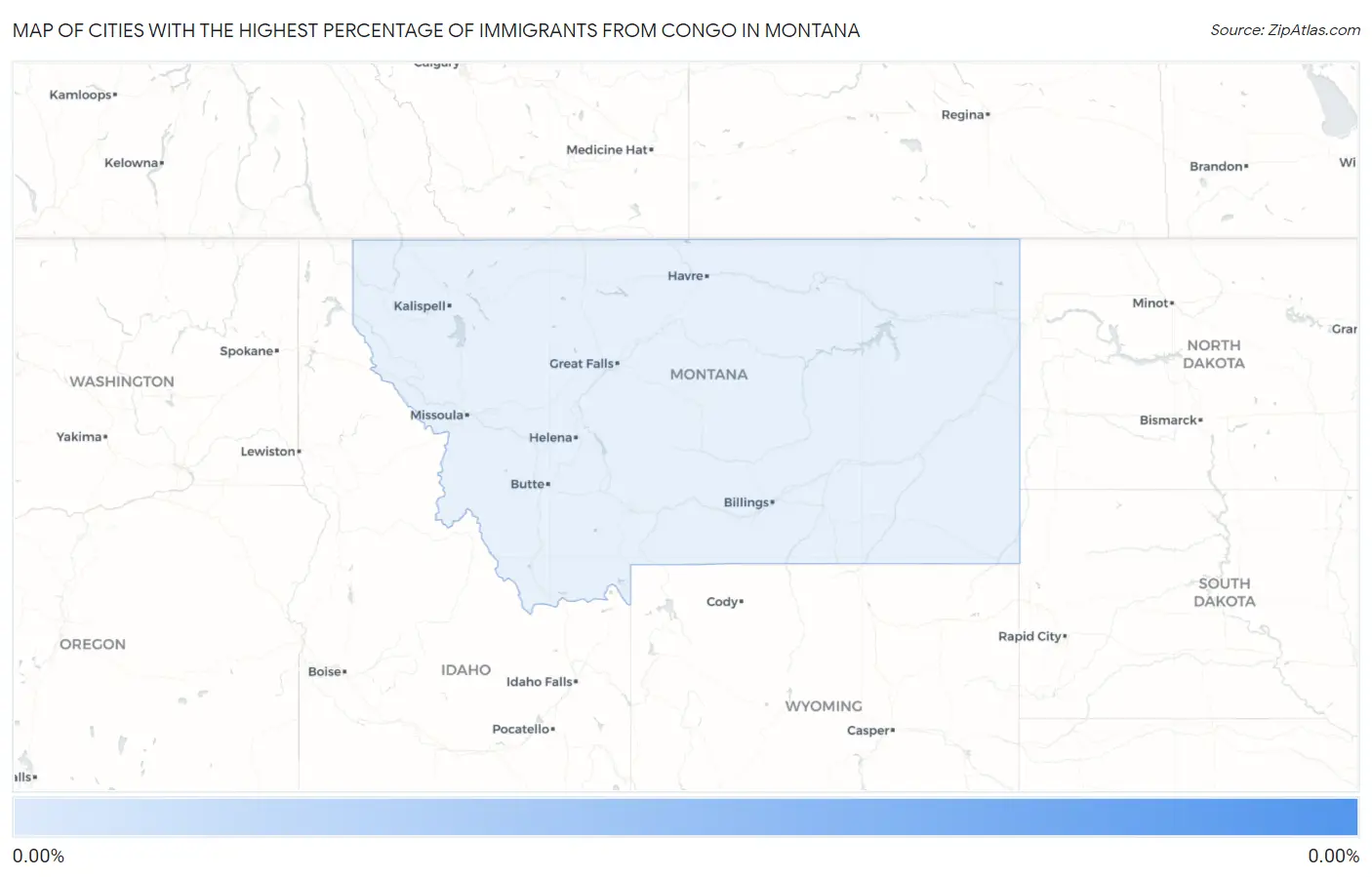 Cities with the Highest Percentage of Immigrants from Congo in Montana Map