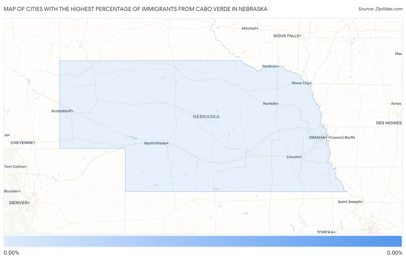 Cities with the Highest Percentage of Immigrants from Cabo Verde in Nebraska Map