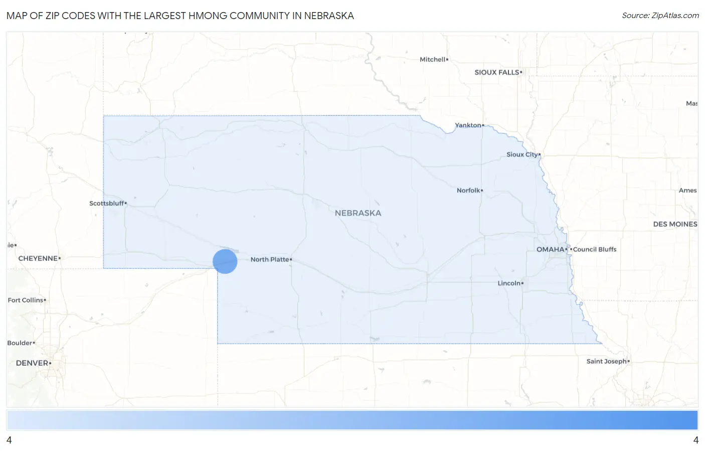 Zip Codes with the Largest Hmong Community in Nebraska Map