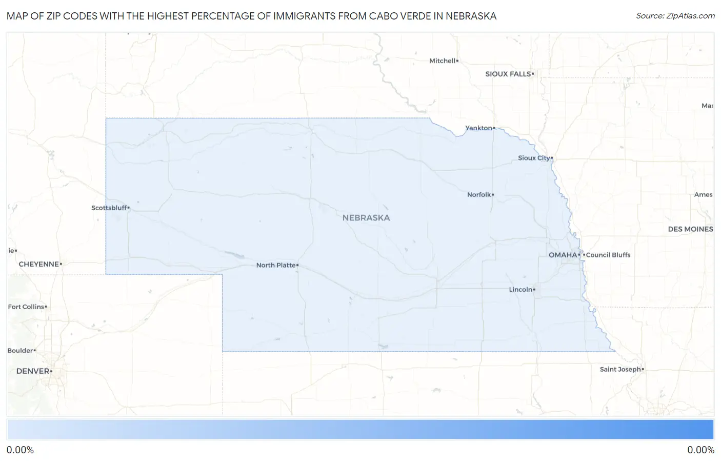 Zip Codes with the Highest Percentage of Immigrants from Cabo Verde in Nebraska Map