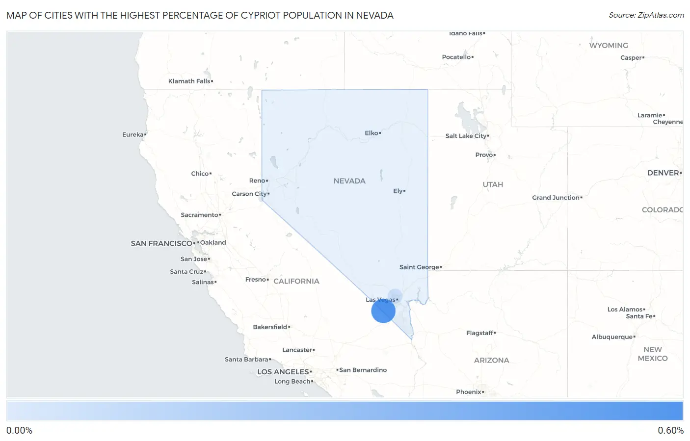 Cities with the Highest Percentage of Cypriot Population in Nevada Map