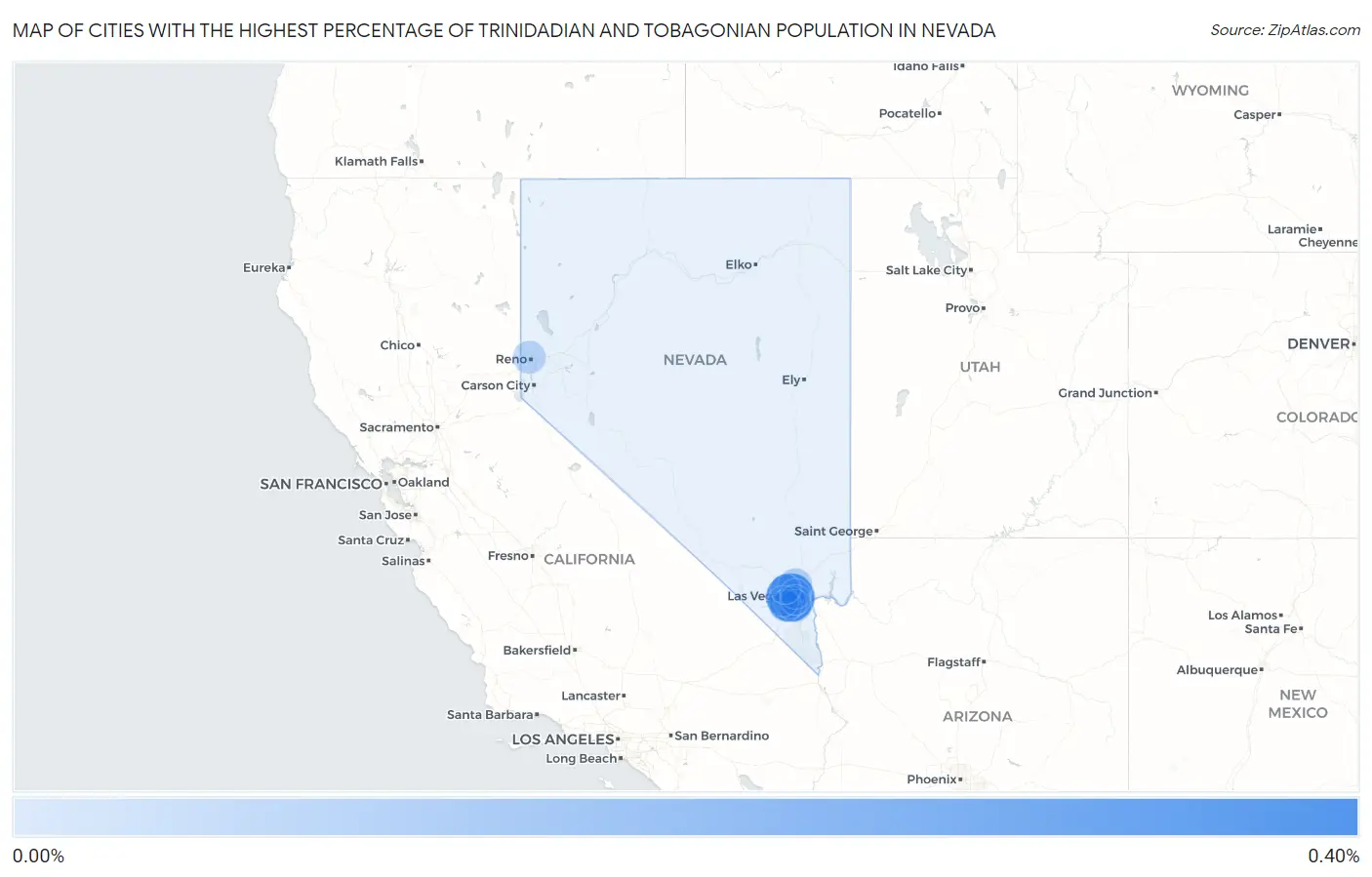 Cities with the Highest Percentage of Trinidadian and Tobagonian Population in Nevada Map