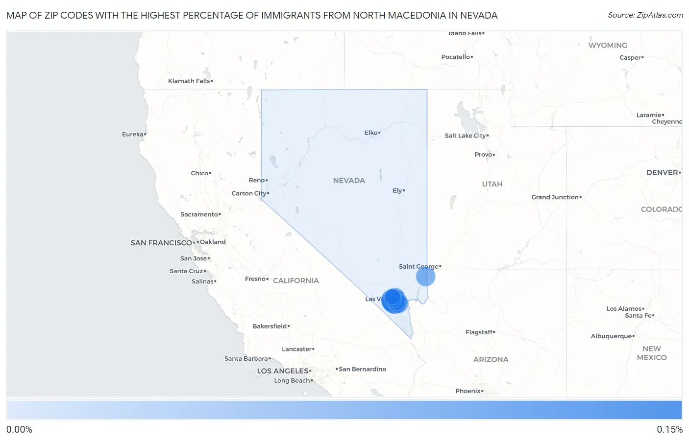 Zip Codes with the Highest Percentage of Immigrants from North Macedonia in Nevada Map