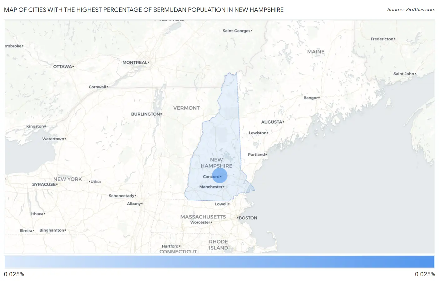 Cities with the Highest Percentage of Bermudan Population in New Hampshire Map