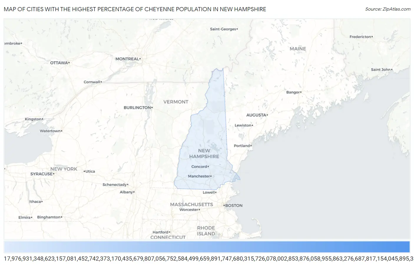 Cities with the Highest Percentage of Cheyenne Population in New Hampshire Map
