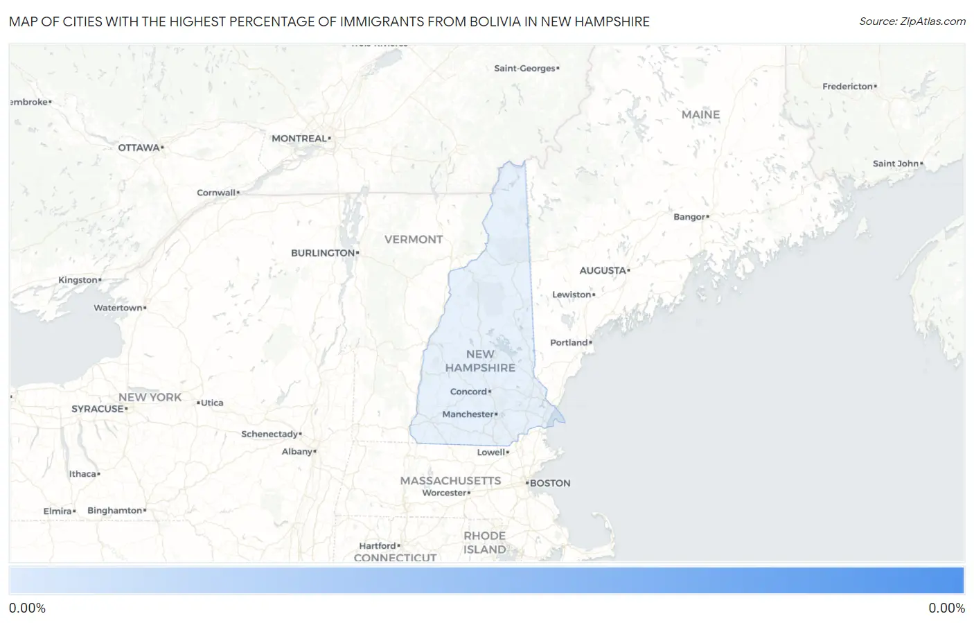 Cities with the Highest Percentage of Immigrants from Bolivia in New Hampshire Map