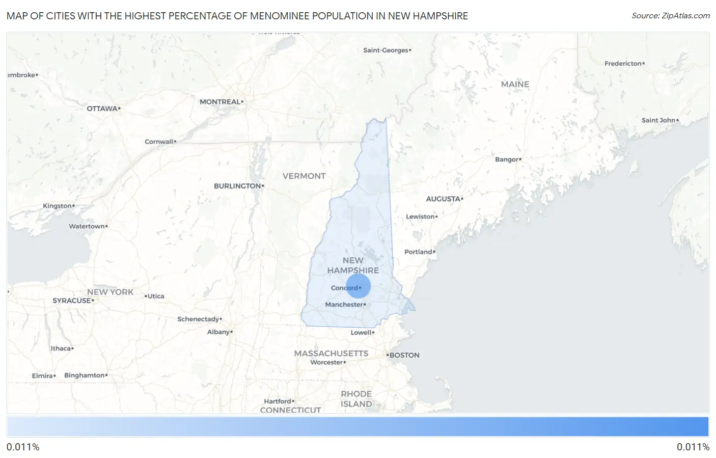 Cities with the Highest Percentage of Menominee Population in New Hampshire Map