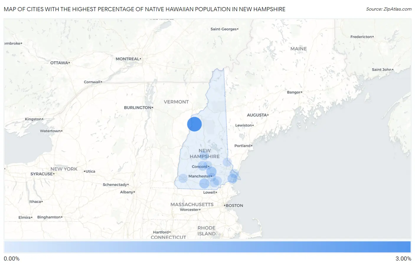Cities with the Highest Percentage of Native Hawaiian Population in New Hampshire Map