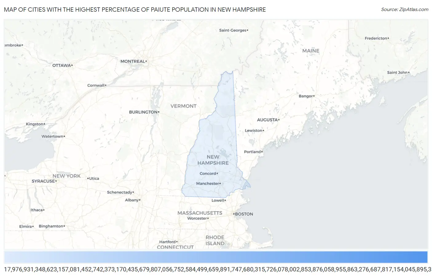 Cities with the Highest Percentage of Paiute Population in New Hampshire Map
