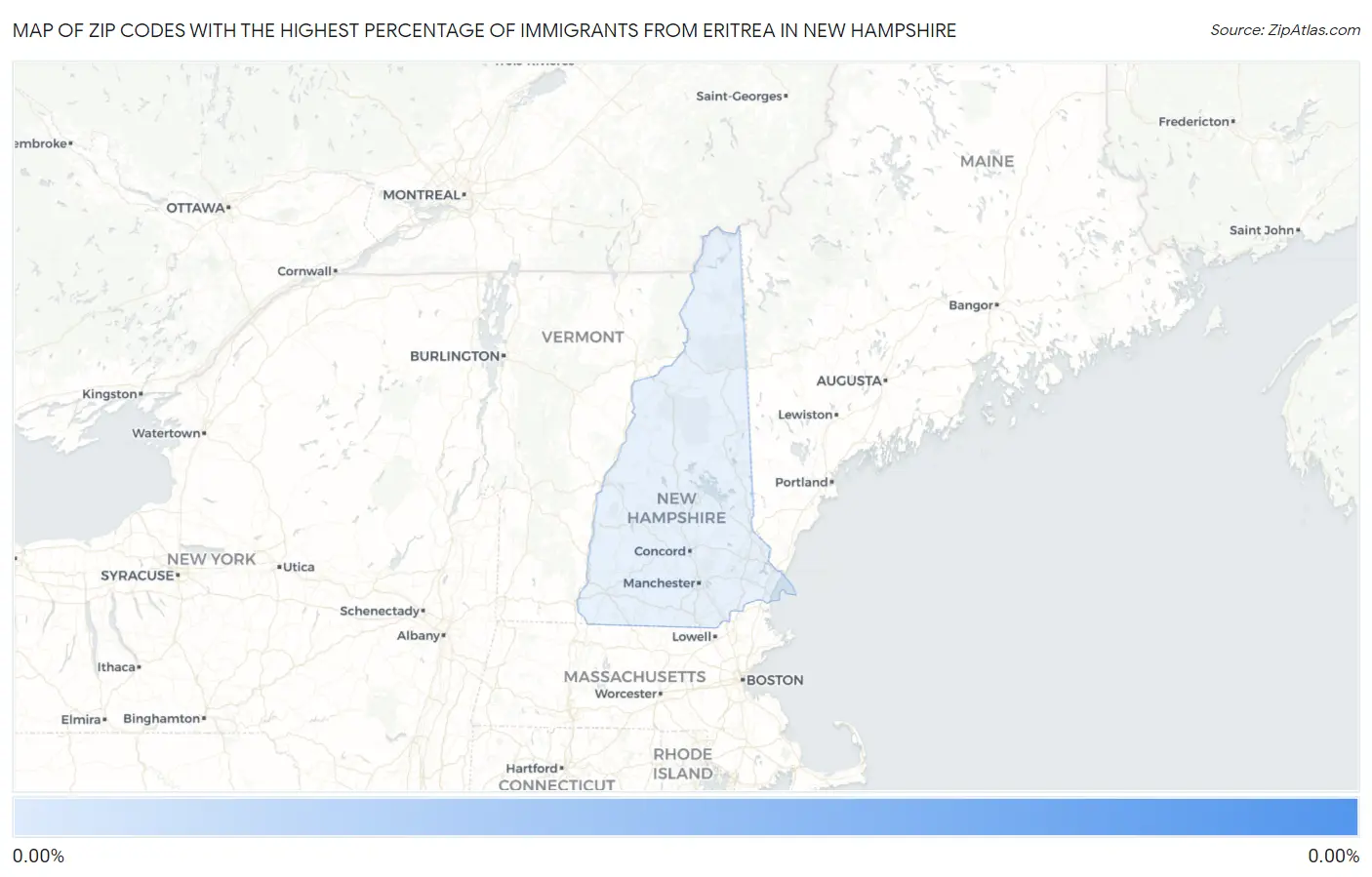 Zip Codes with the Highest Percentage of Immigrants from Eritrea in New Hampshire Map
