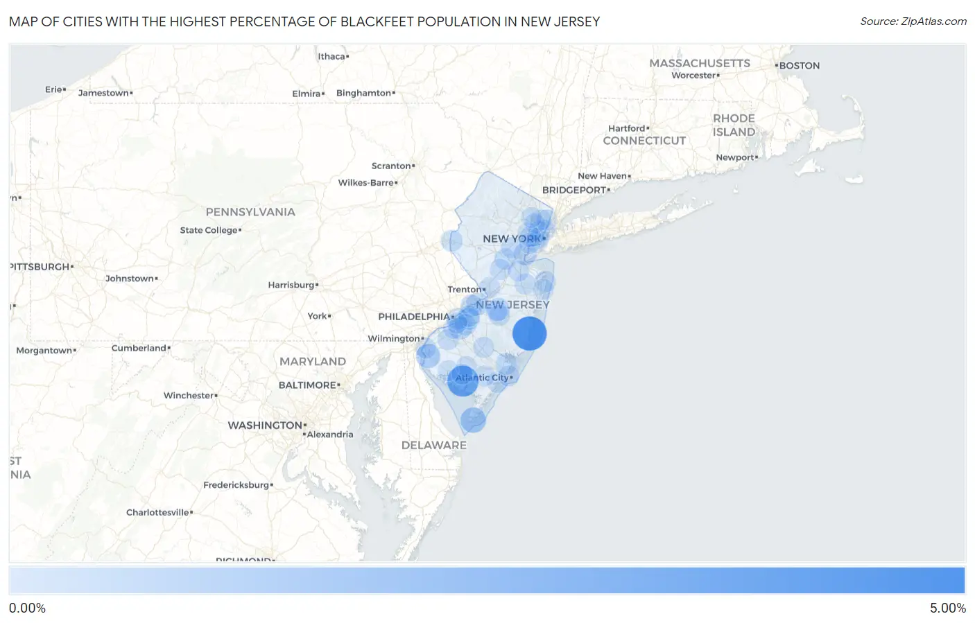Cities with the Highest Percentage of Blackfeet Population in New Jersey Map