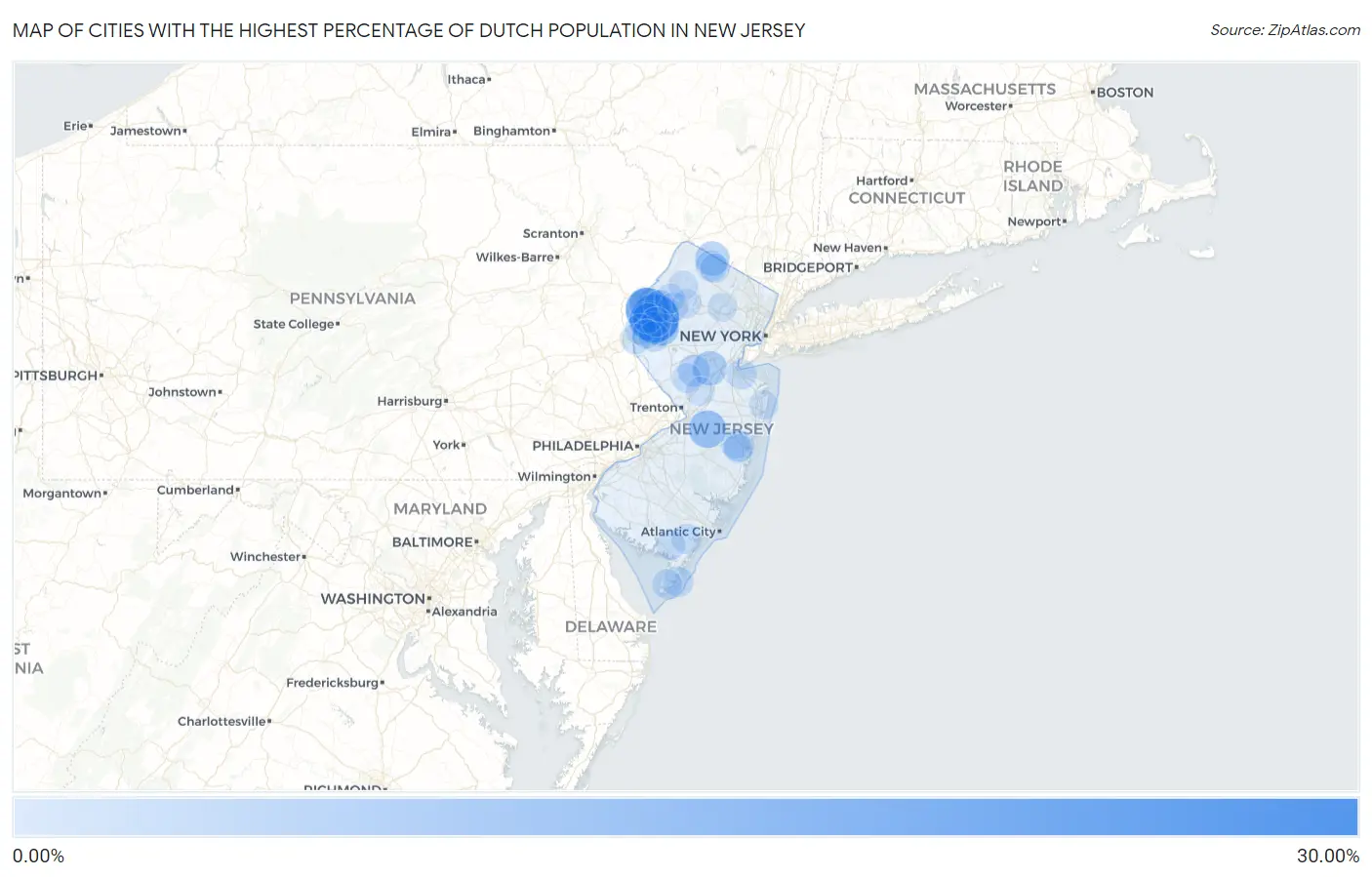 Cities with the Highest Percentage of Dutch Population in New Jersey Map