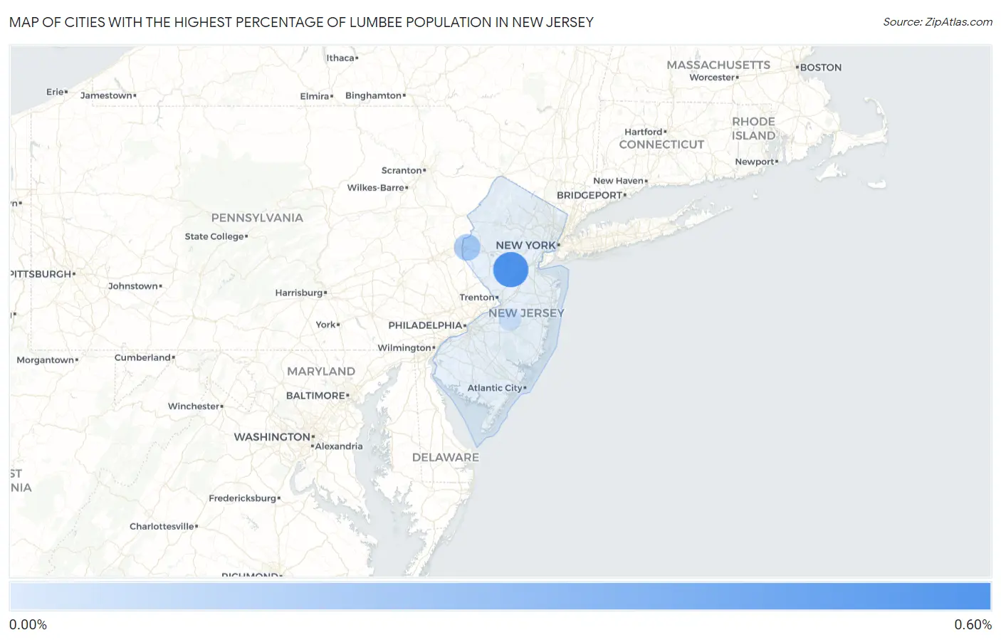 Cities with the Highest Percentage of Lumbee Population in New Jersey Map