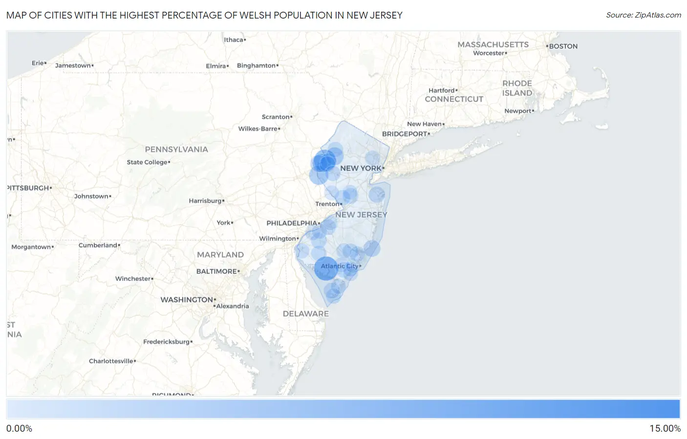 Cities with the Highest Percentage of Welsh Population in New Jersey Map