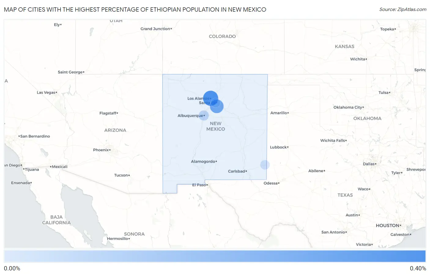 Cities with the Highest Percentage of Ethiopian Population in New Mexico Map