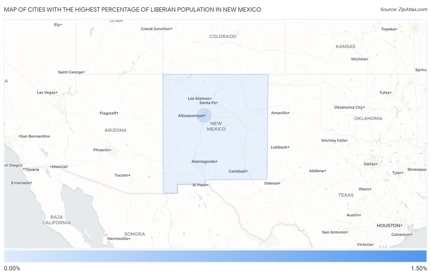Cities with the Highest Percentage of Liberian Population in New Mexico Map
