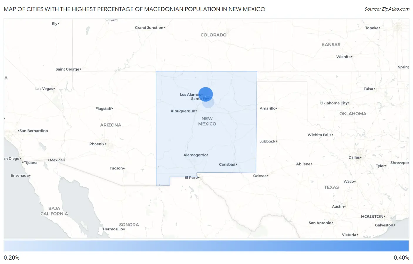 Cities with the Highest Percentage of Macedonian Population in New Mexico Map