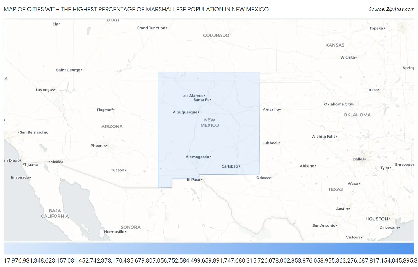 Cities with the Highest Percentage of Marshallese Population in New Mexico Map