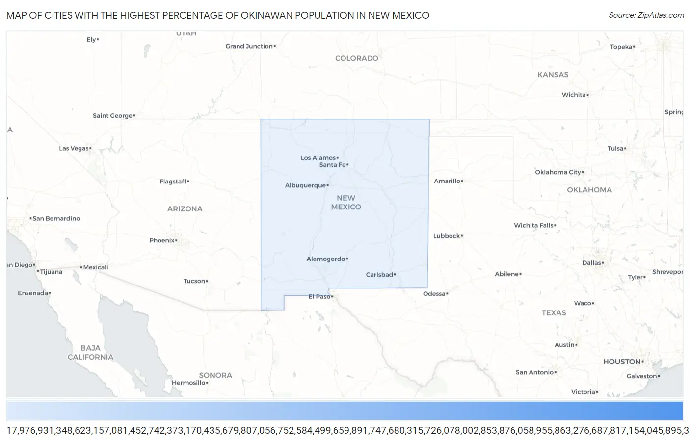 Cities with the Highest Percentage of Okinawan Population in New Mexico Map