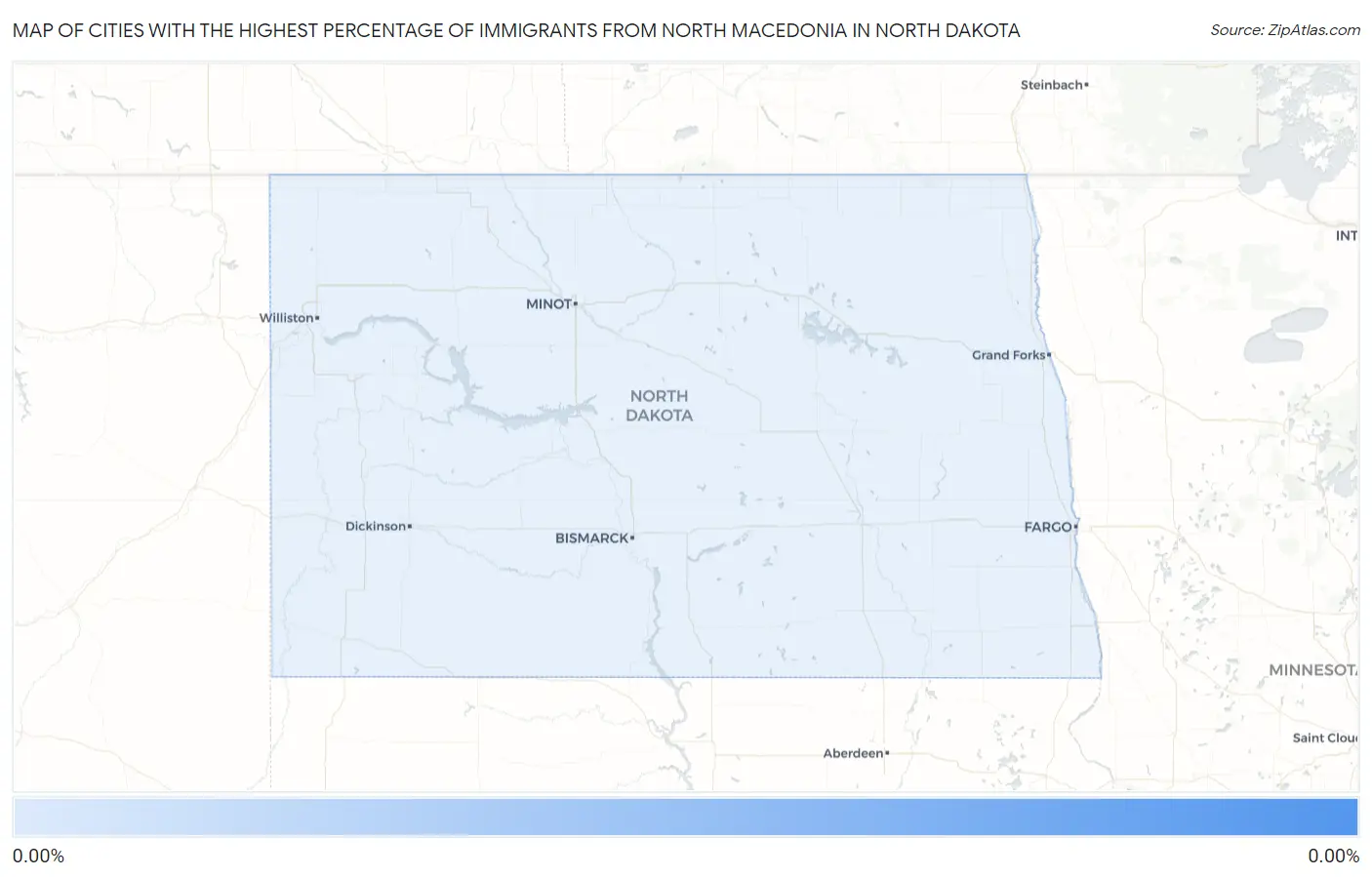 Cities with the Highest Percentage of Immigrants from North Macedonia in North Dakota Map