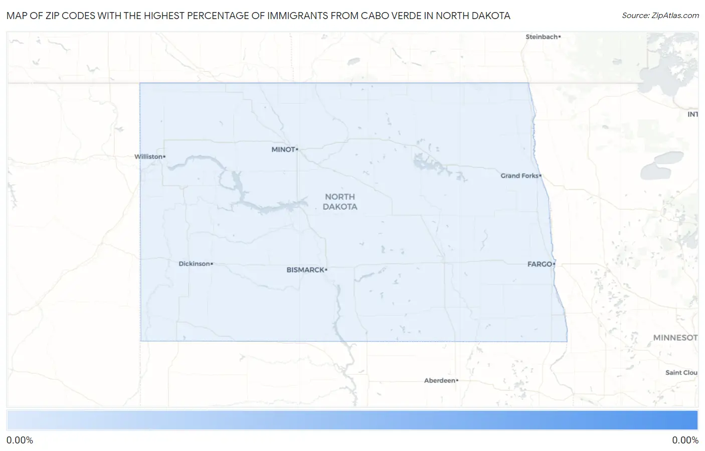 Zip Codes with the Highest Percentage of Immigrants from Cabo Verde in North Dakota Map