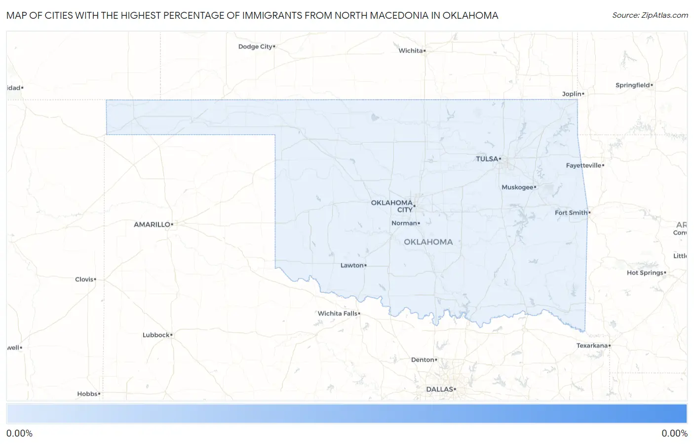 Cities with the Highest Percentage of Immigrants from North Macedonia in Oklahoma Map