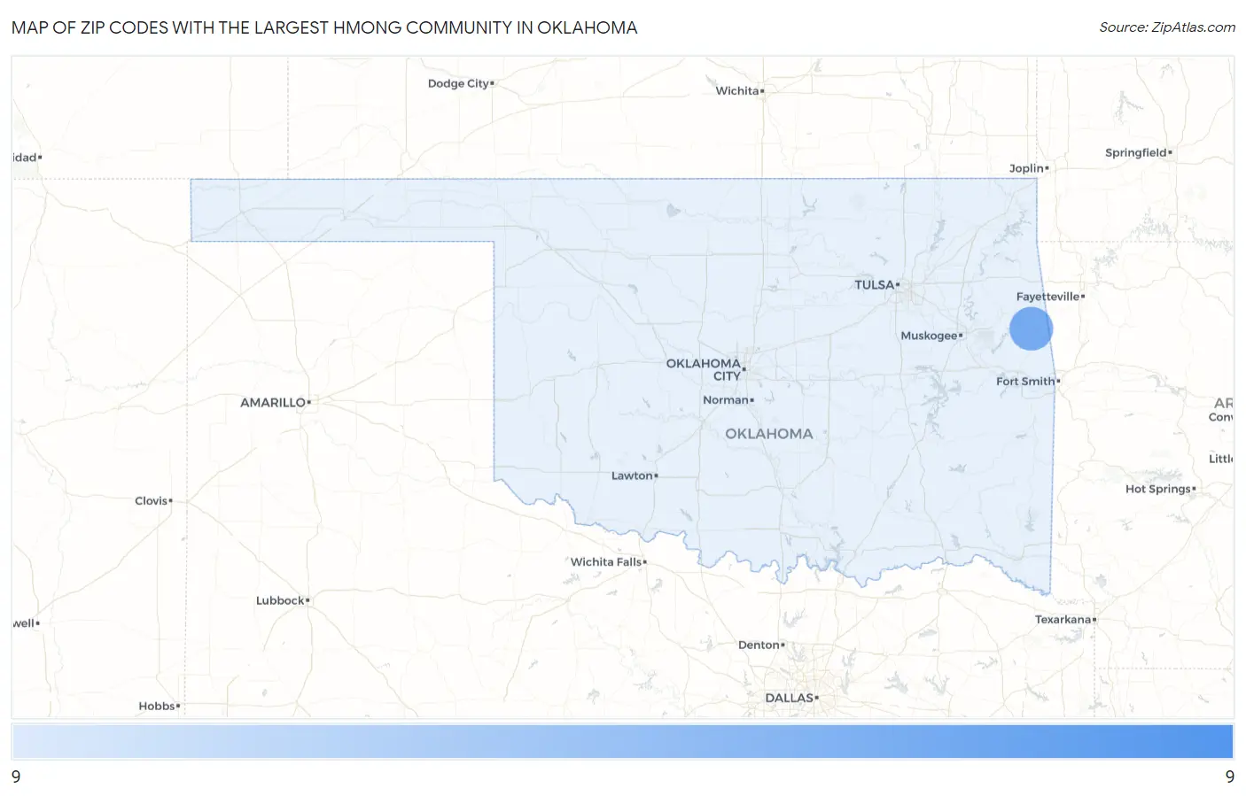 Zip Codes with the Largest Hmong Community in Oklahoma Map