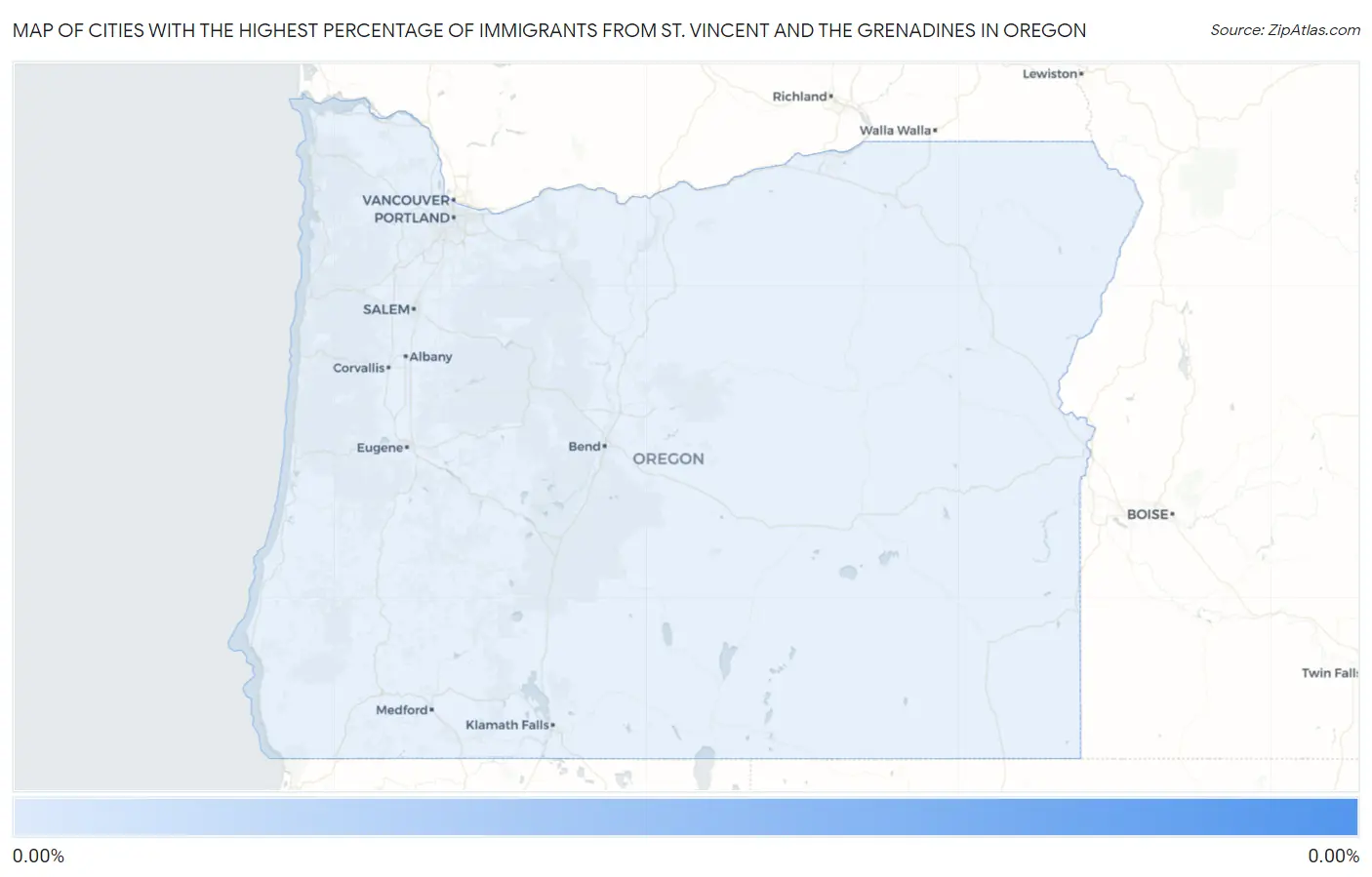 Cities with the Highest Percentage of Immigrants from St. Vincent and the Grenadines in Oregon Map