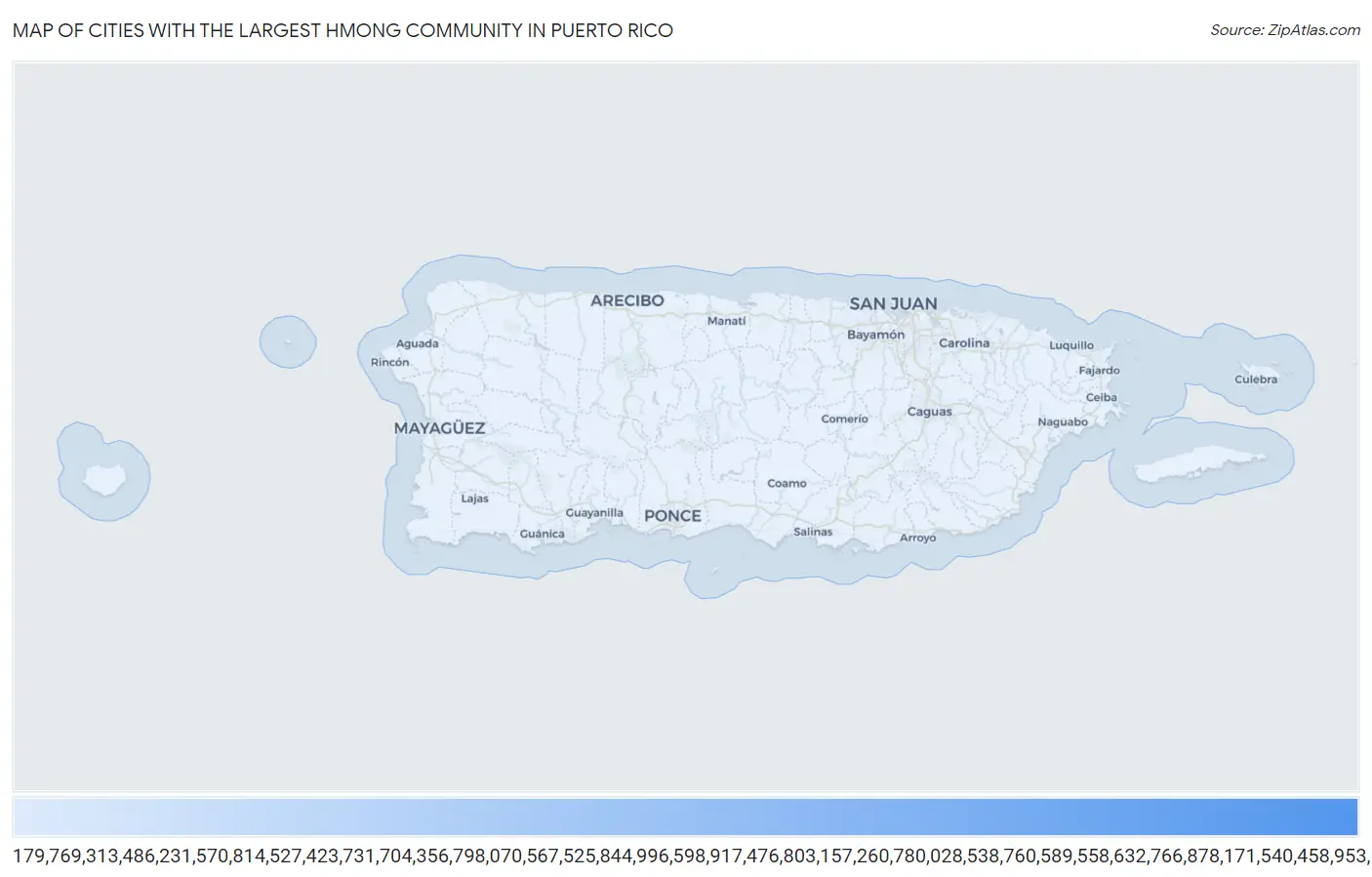 Cities with the Largest Hmong Community in Puerto Rico Map