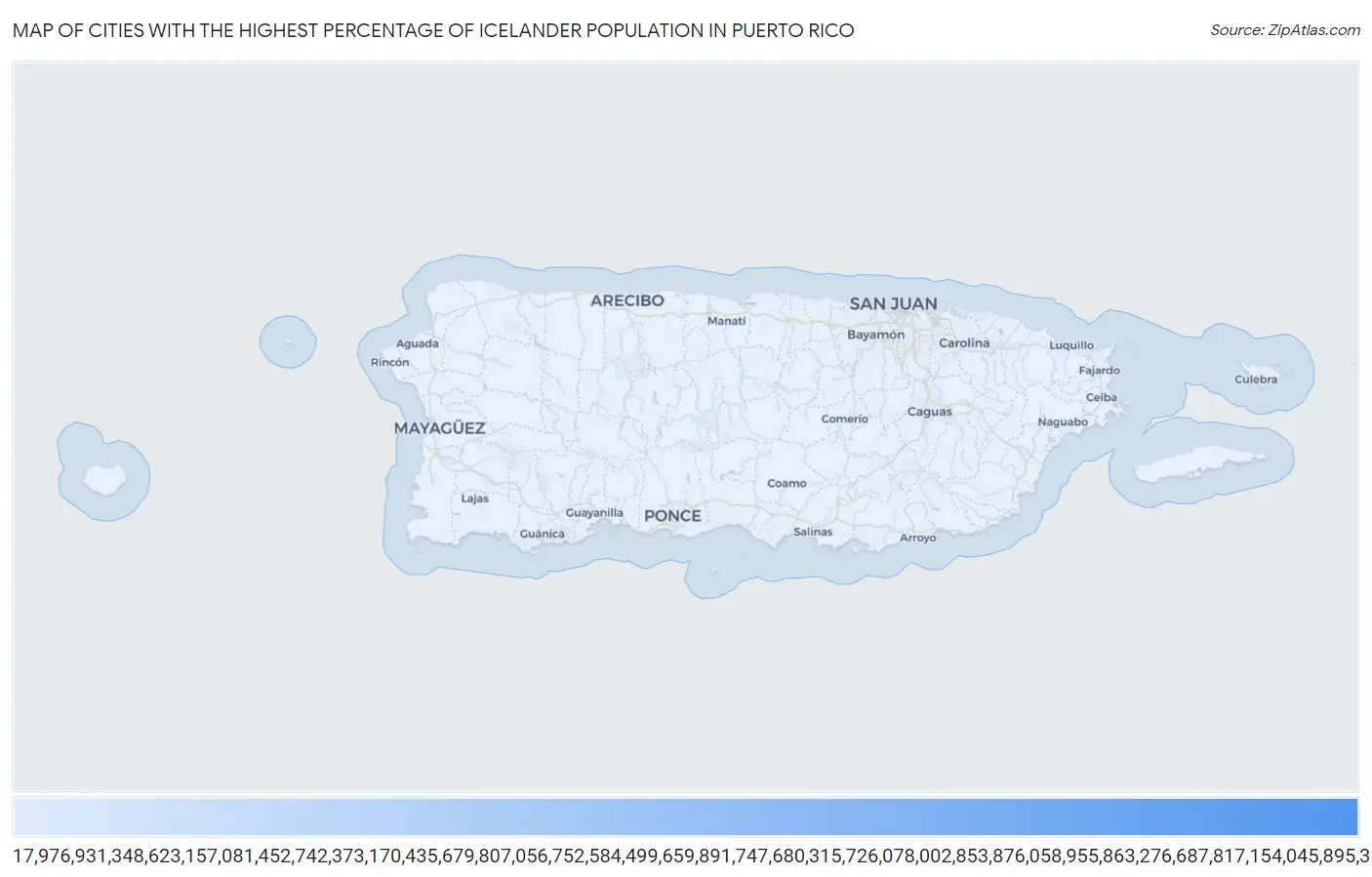 Cities with the Highest Percentage of Icelander Population in Puerto Rico Map