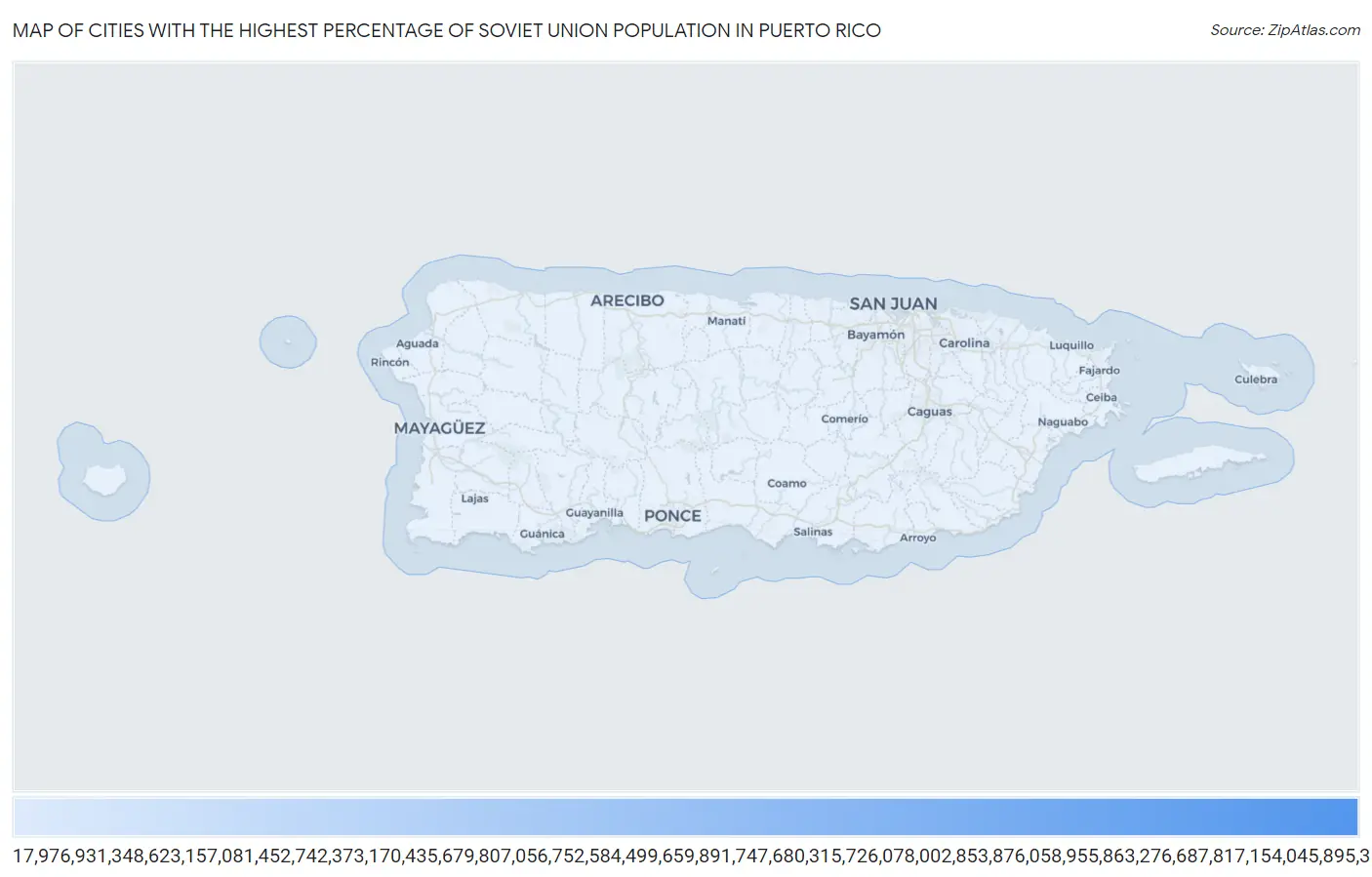 Cities with the Highest Percentage of Soviet Union Population in Puerto Rico Map