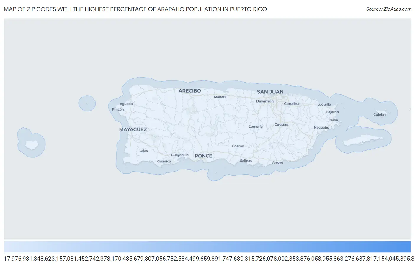 Zip Codes with the Highest Percentage of Arapaho Population in Puerto Rico Map