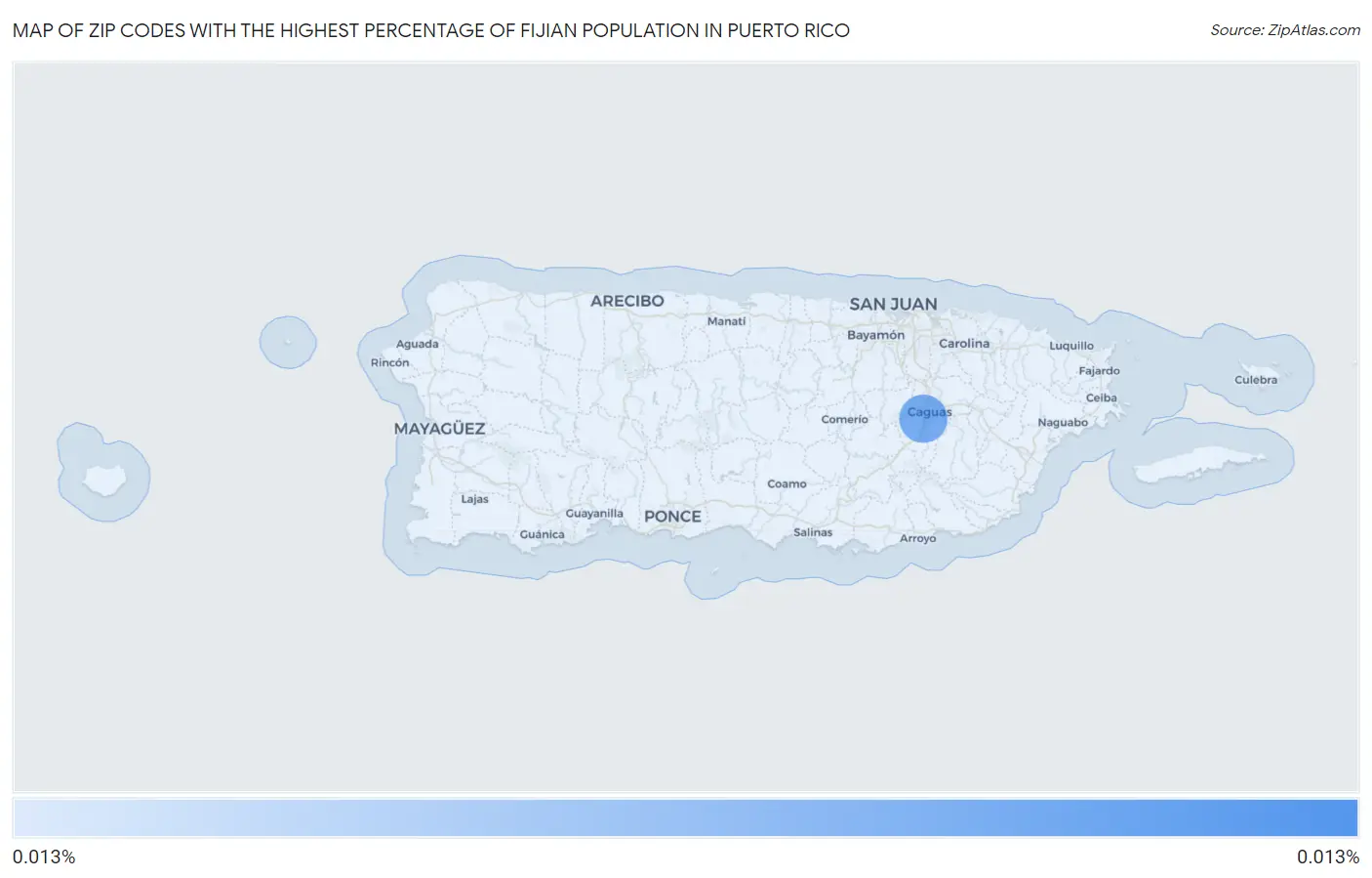 Zip Codes with the Highest Percentage of Fijian Population in Puerto Rico Map