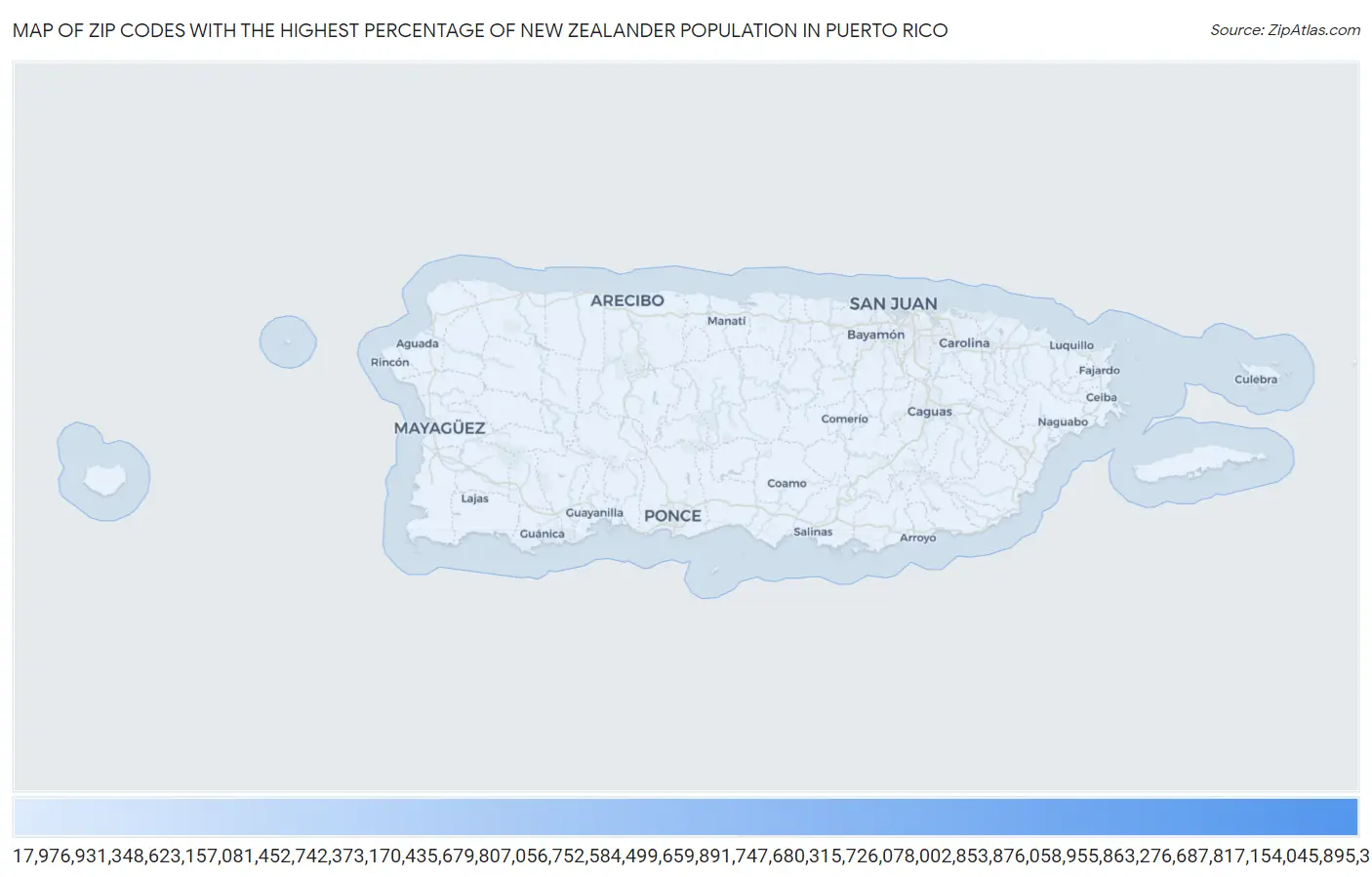 Zip Codes with the Highest Percentage of New Zealander Population in Puerto Rico Map