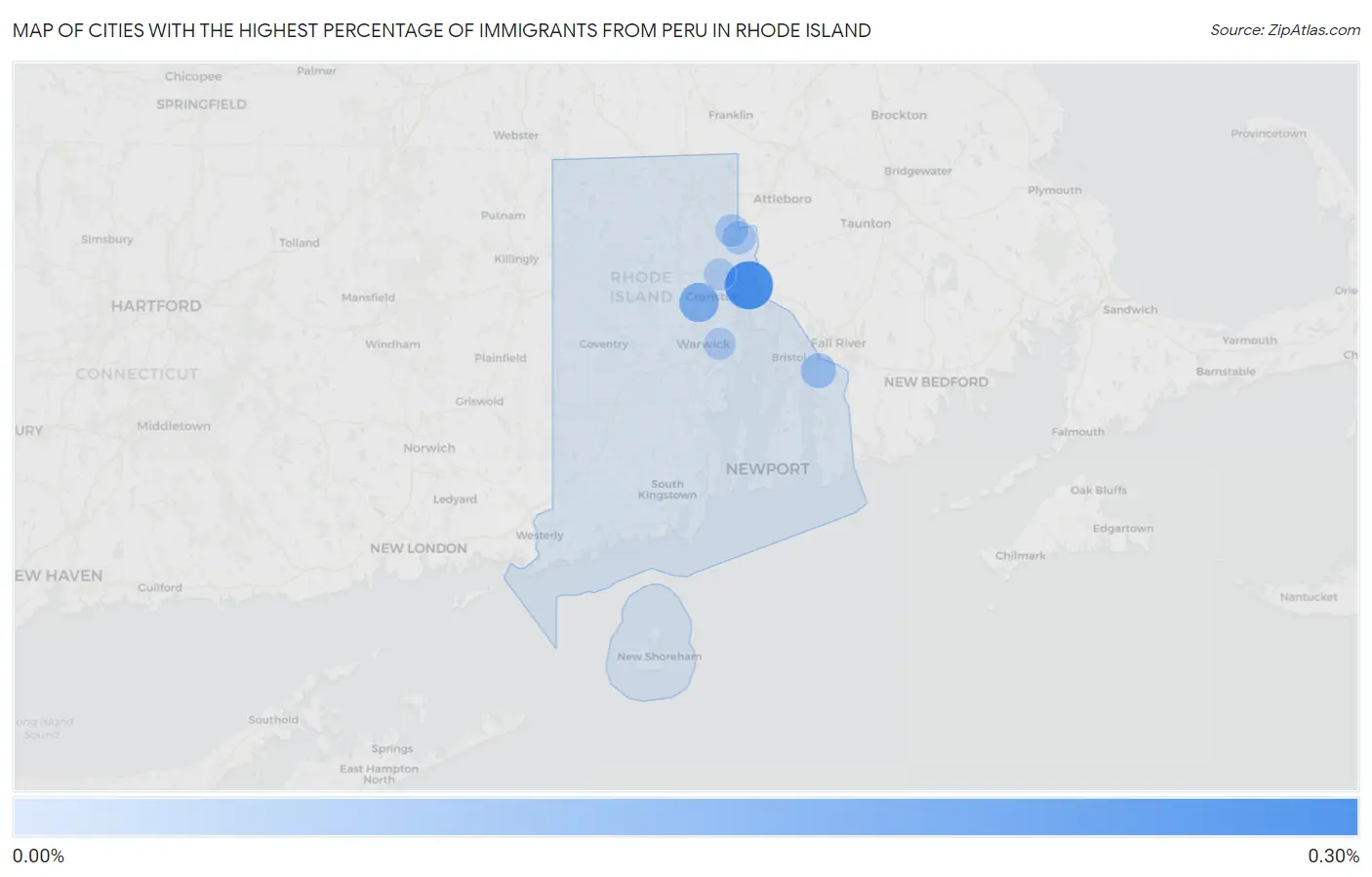 Cities with the Highest Percentage of Immigrants from Peru in Rhode Island Map