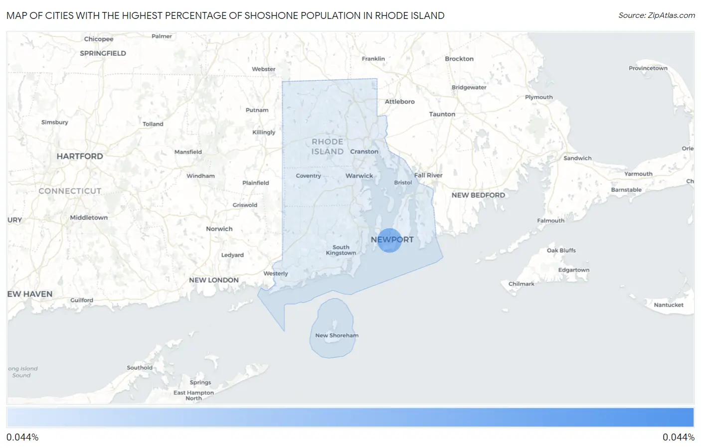 Cities with the Highest Percentage of Shoshone Population in Rhode Island Map