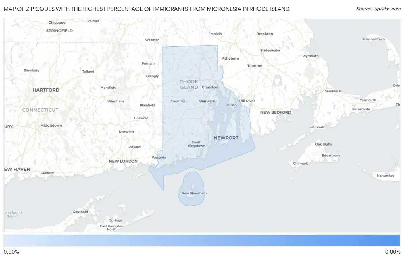 Zip Codes with the Highest Percentage of Immigrants from Micronesia in Rhode Island Map