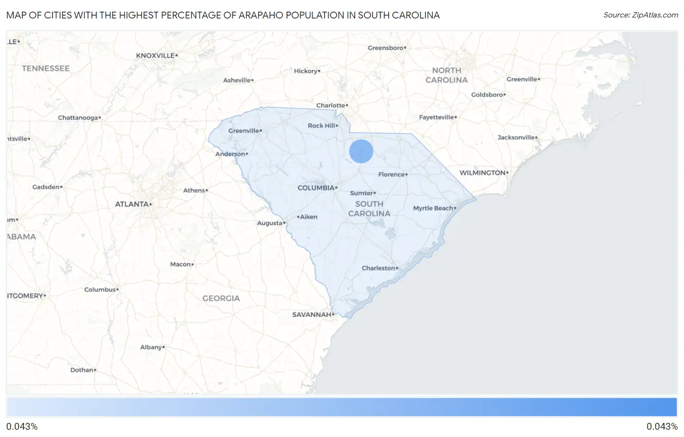 Cities with the Highest Percentage of Arapaho Population in South Carolina Map