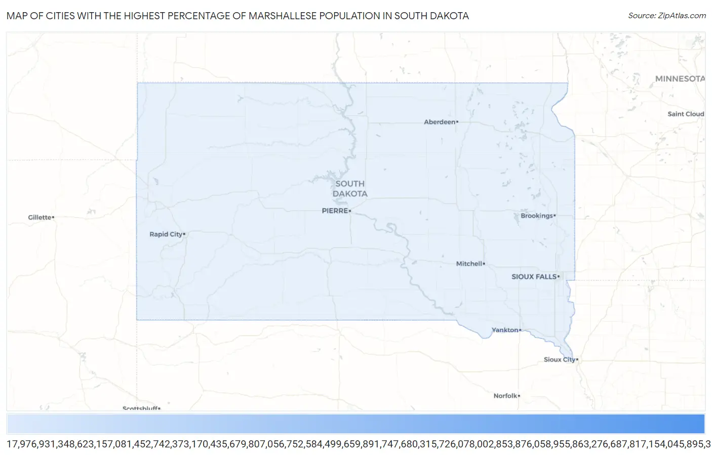 Cities with the Highest Percentage of Marshallese Population in South Dakota Map