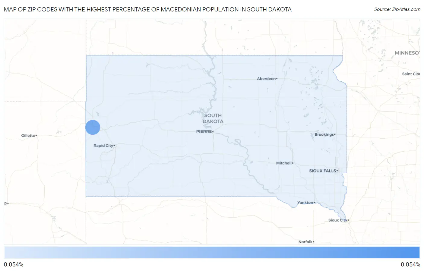 Zip Codes with the Highest Percentage of Macedonian Population in South Dakota Map