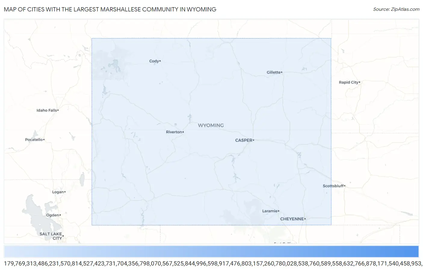 Cities with the Largest Marshallese Community in Wyoming Map