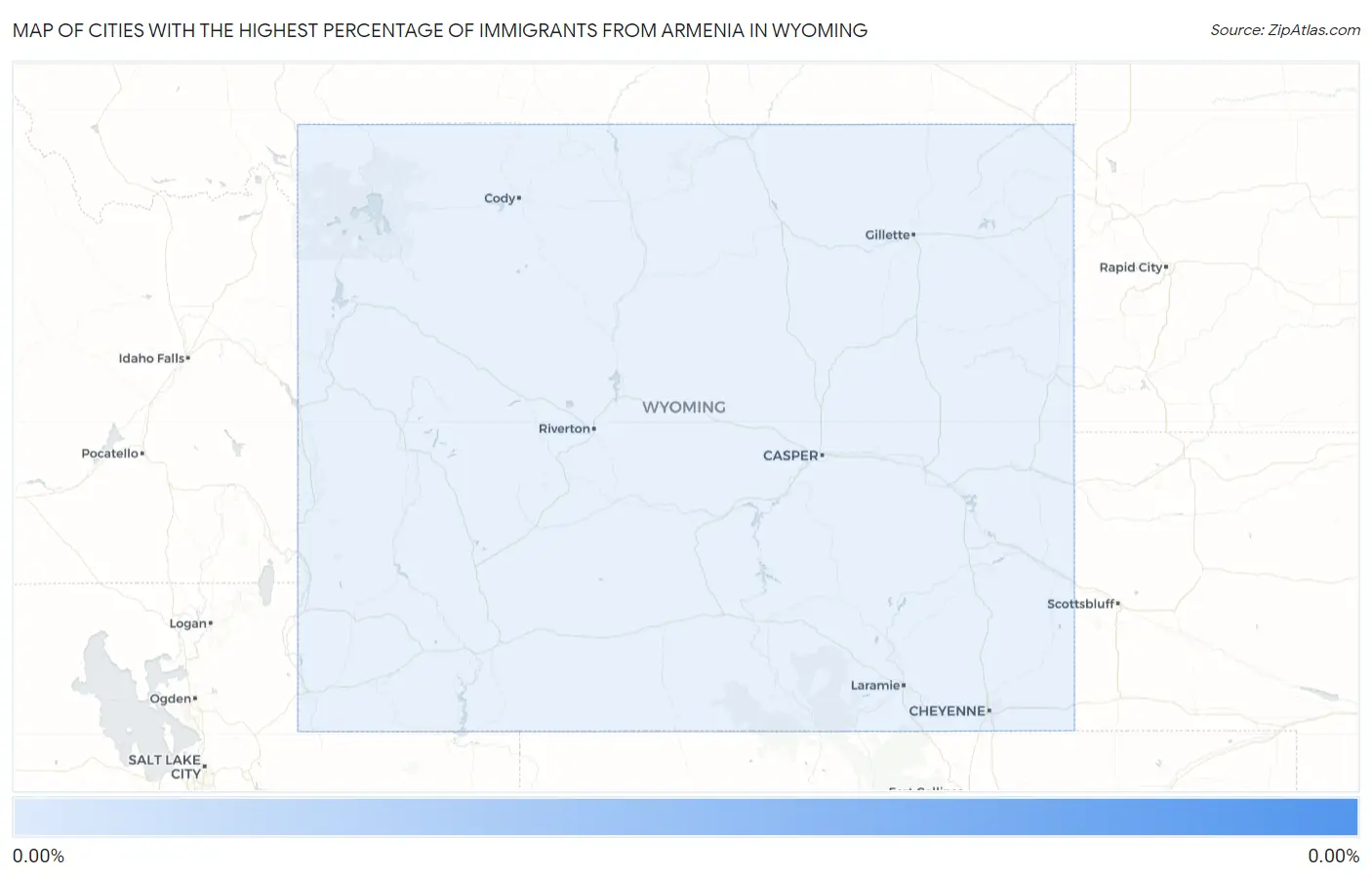 Cities with the Highest Percentage of Immigrants from Armenia in Wyoming Map