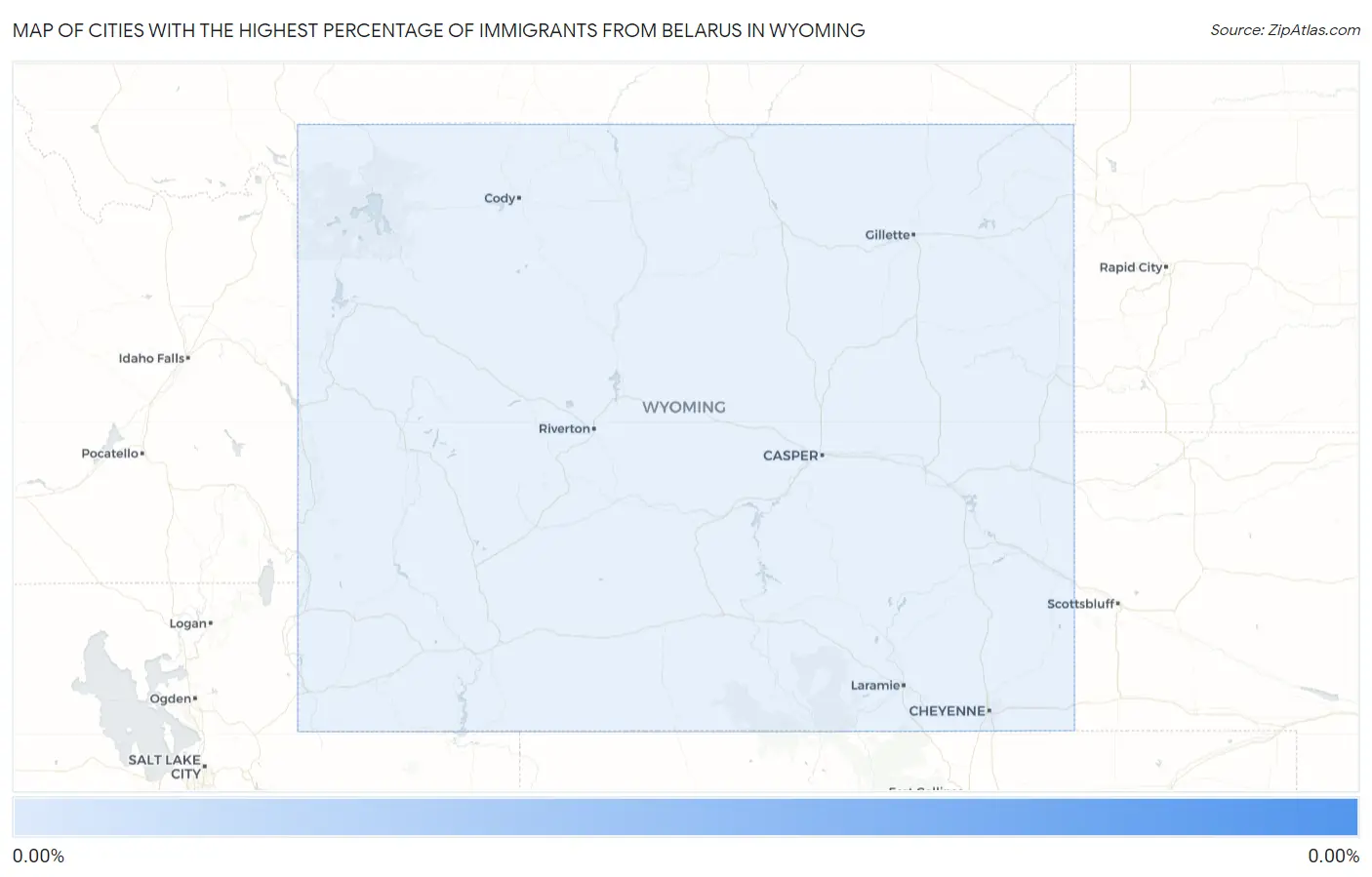 Cities with the Highest Percentage of Immigrants from Belarus in Wyoming Map